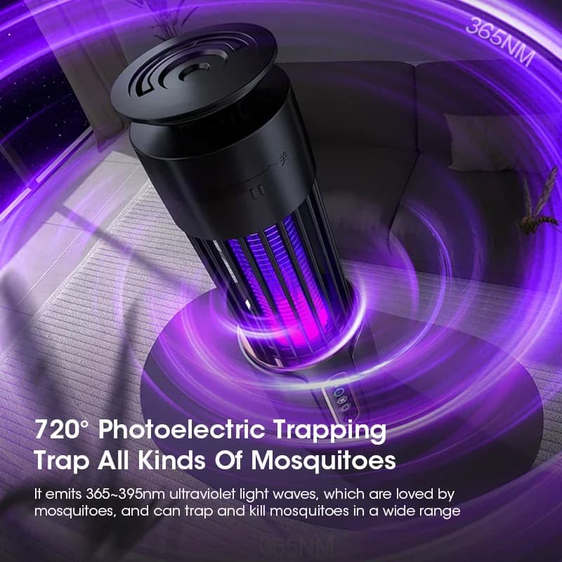Lampe anti-moustiques HOMEFISH alimentée par USB pour la recharge ou la branchement sur secteur, piège à insectes électrique, lampe anti-moustiques d'extérieur