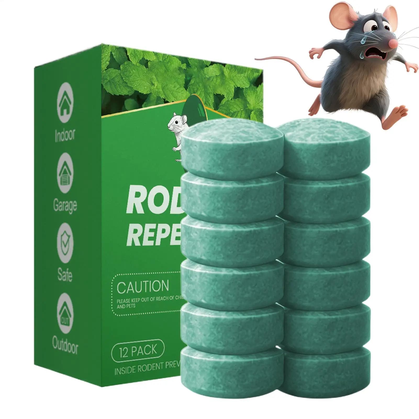 12 pièges à souris en boule par sac, longue durée, pour le contrôle des animaux, pour intérieur, extérieur, maison, garage, grenier, voiture, jardin, chambre