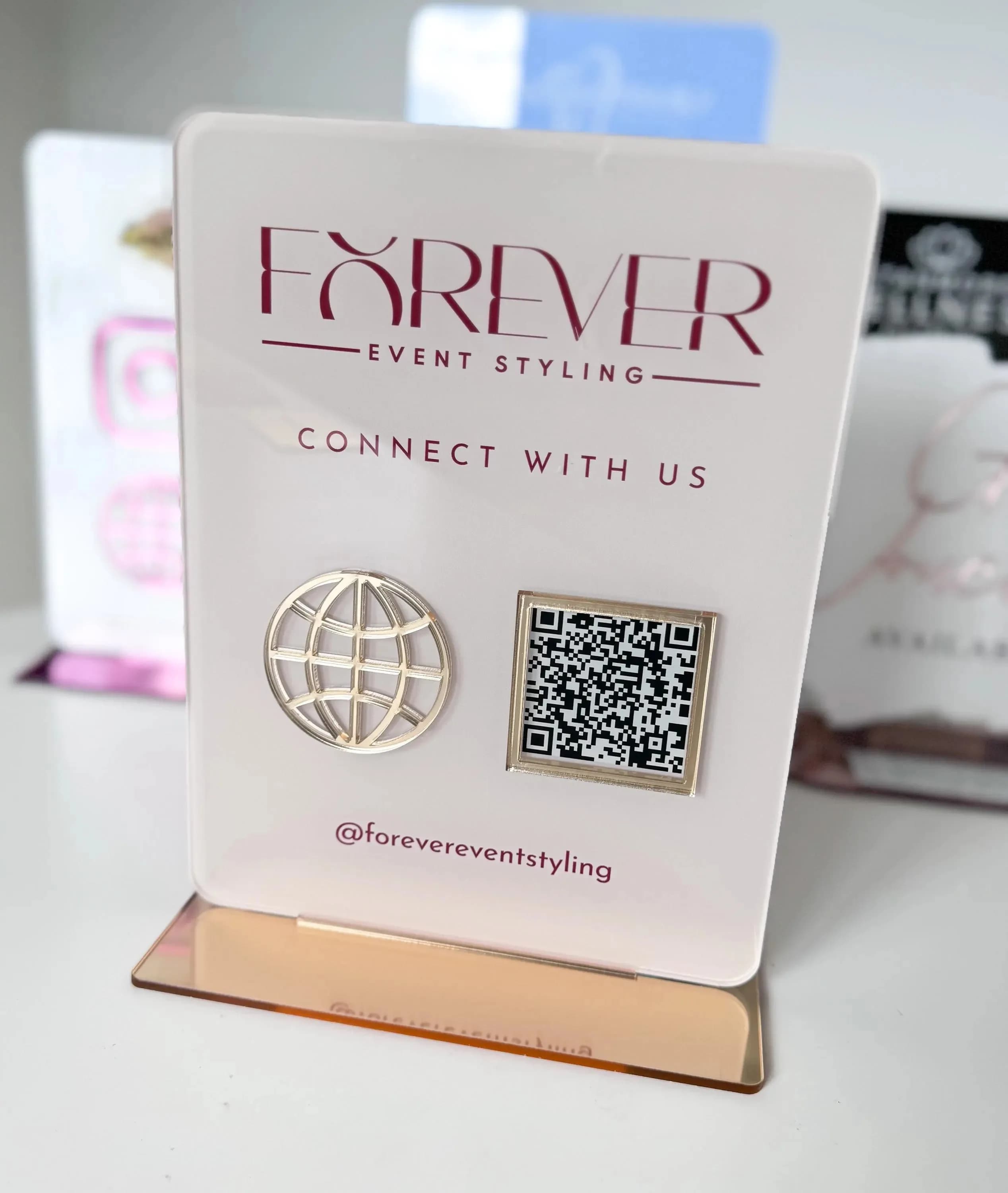 Plaque personnalisée avec code QR, support en acrylique, logo personnalisé pour entreprise, compteur de commentaires Google, décor pour réseaux sociaux, Wifi, Instagram