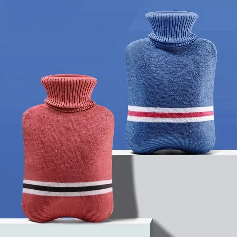 Bouteille d'eau chaude avec couvercle tricoté, sac d'eau chaude Durable 1L/2L pour soulager la douleur, thérapie chaude et froide, chauffe-mains et pieds, cadeaux pour femmes
