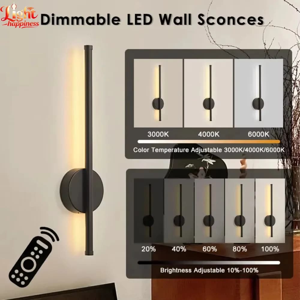    Lampe murale magnétique rechargeable noire et or pour salon, chambre, couloir, bureau, escalier, vestiaire, éclairage LED sans câblage