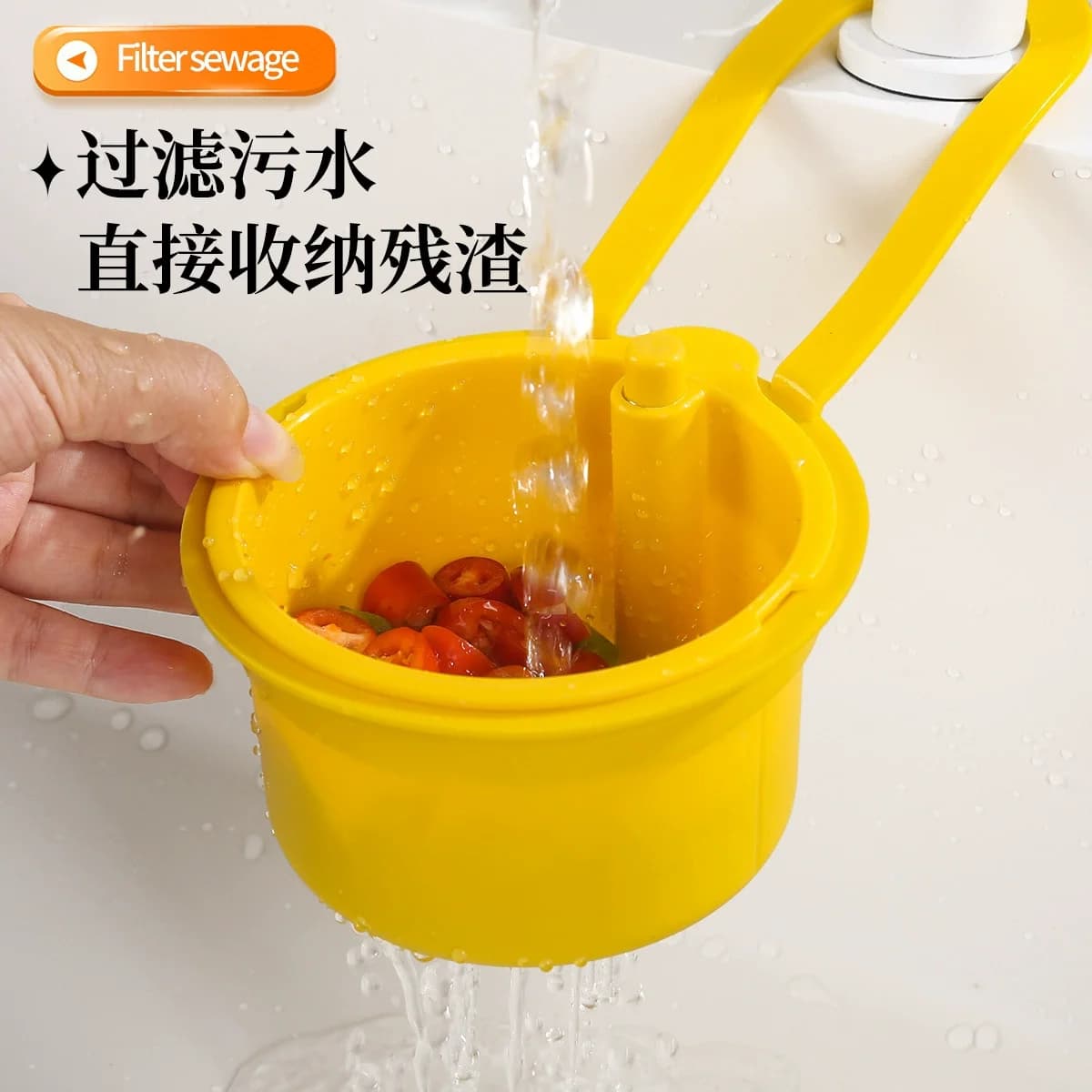 Égouttoir suspendu pour évier de cuisine, panier de lavage de légumes, filtre à résidus alimentaires, support de rangement pour évier