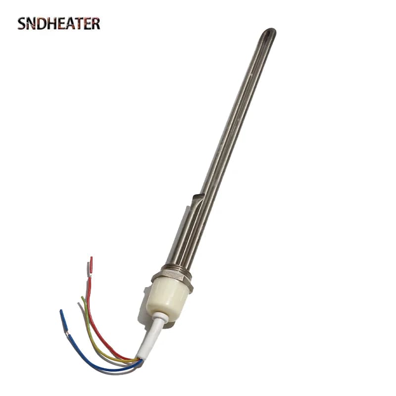 SNDHEATER Élément Chauffant Électrique 220V 1.5KW pour Réservoir Solaire, Filetage G1" 32MM avec Contrôle de Température, 37CM, 3 Fils avec Capuchon