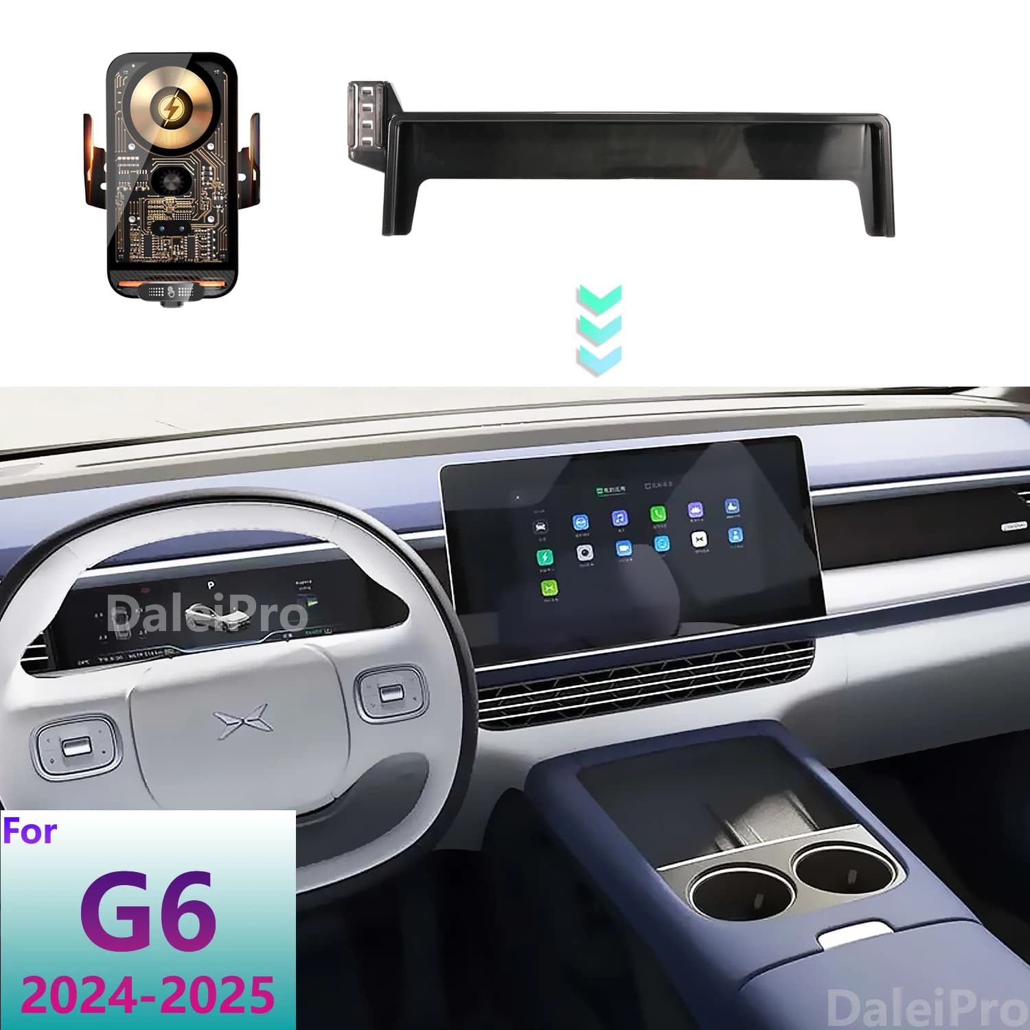 Support de téléphone magnétique pour voiture Xpeng G6 2023 2024 2025