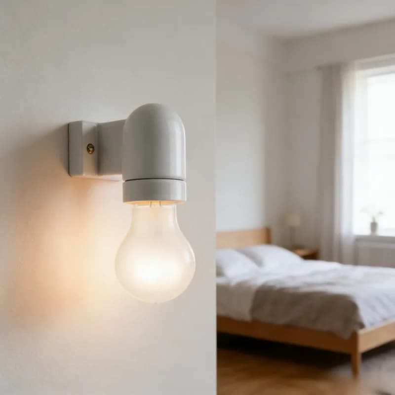 Lampe murale vintage en céramique E27 - Support d'ampoule rétro industriel, base d'éclairage intérieur pour chambre à coucher, support mural pour lampe