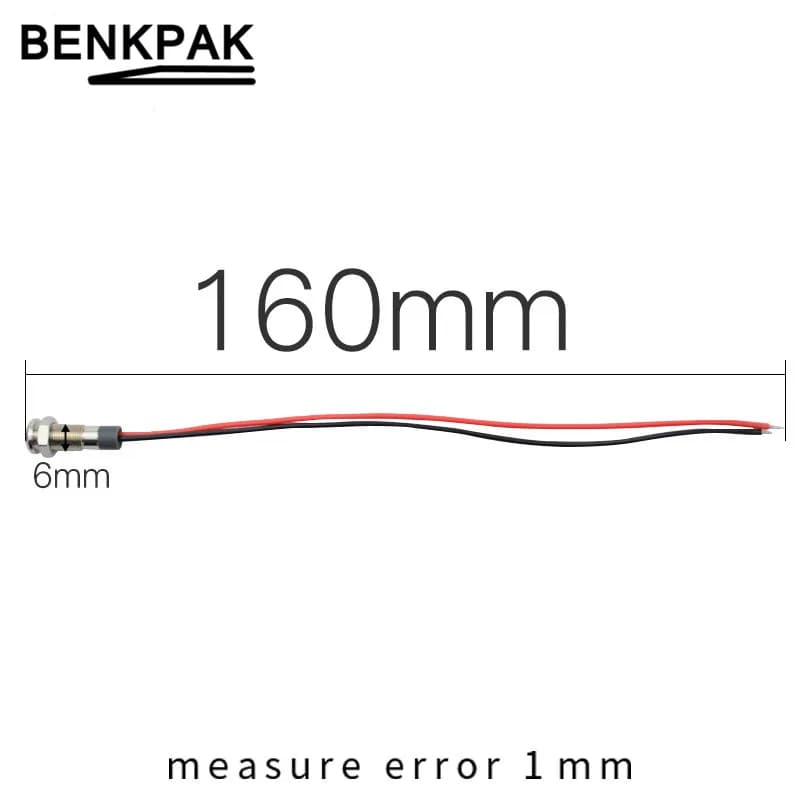 Indicateur LED 6mm, lampe de signalisation 3V 6V 12V 24V 220V