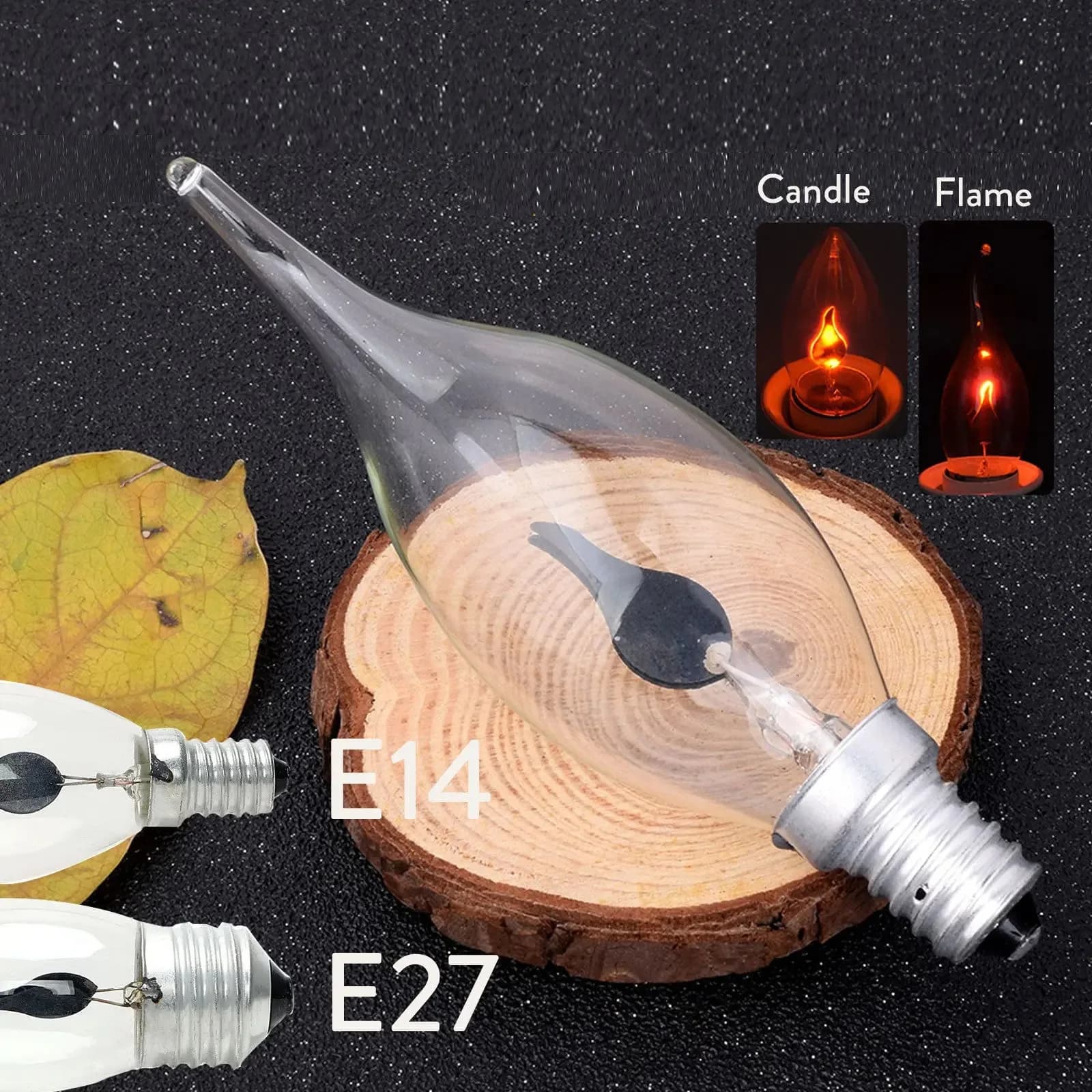 Ampoule LED bougie effet flamme ampoules simulé Nature feu scintillant lumière E14 E27 3W Filament