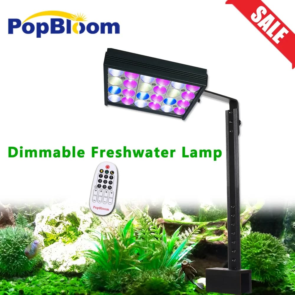 PopBloom-Éclairage LED pour aquarium, lampe LED d'eau douce pour aquarium avec minuterie, lumière précieuse pour poissons plantés, 30W, lever du soleil, ów