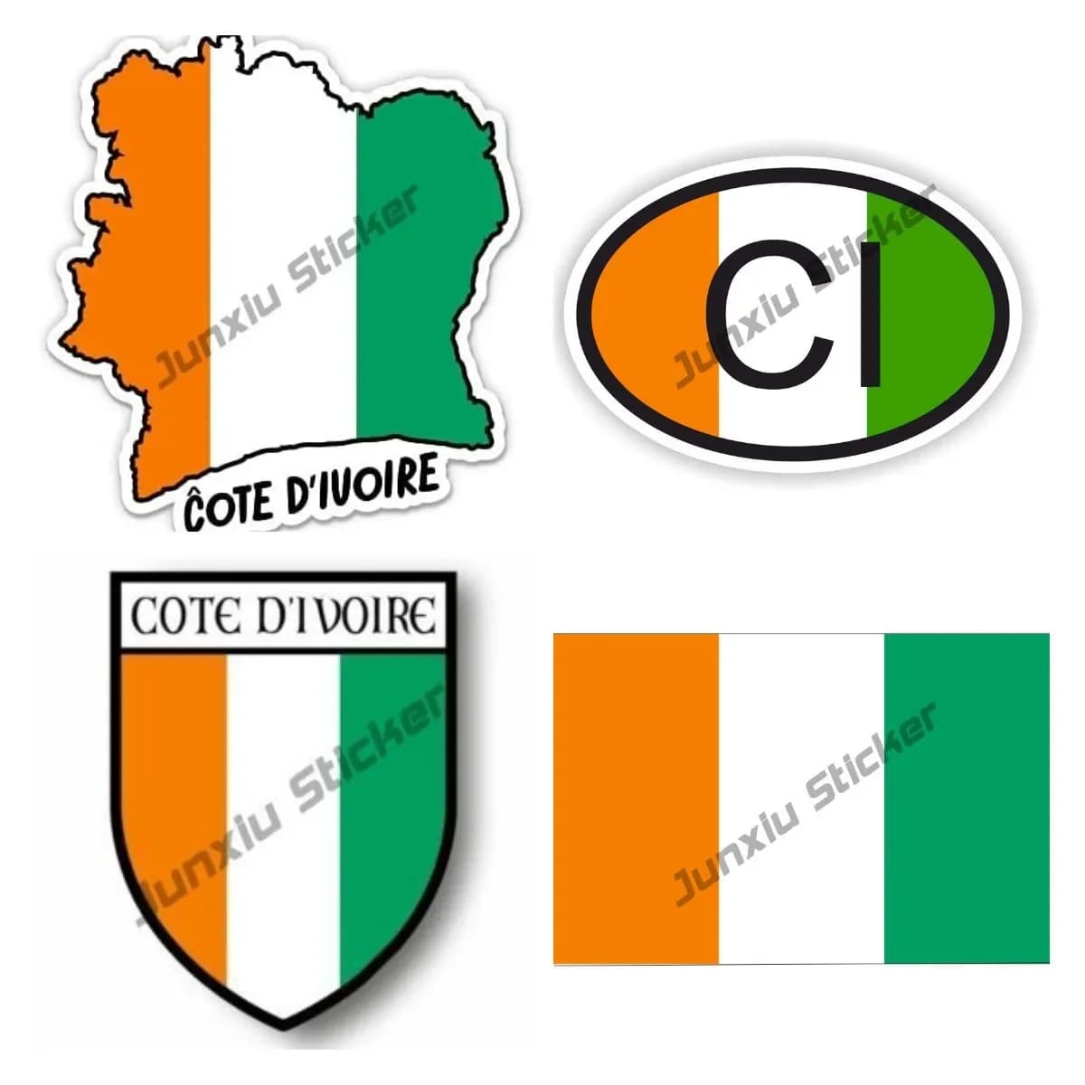 Carte de la côte ivoire avec drapeau, autocollant en vinyle, pour ordinateur portable de voiture, accessoires créatifs