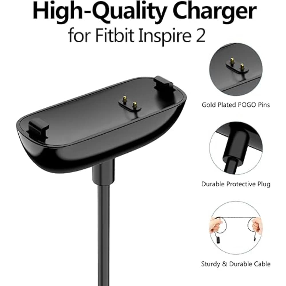 Chargeur USB pour Fitbit Inspire 2, chargeur rapide pour montre connectée, chargeur de remplacement pour tracker de fitness, 3,3 pieds