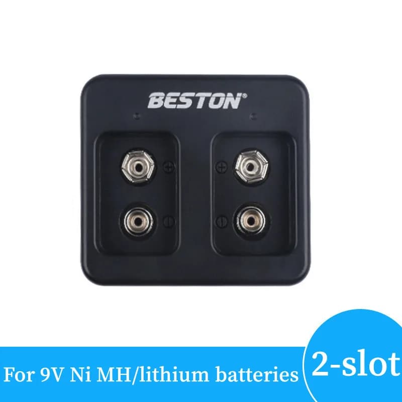 Chargeur de batterie intelligent rapide à 4 emplacements 9V, avec indicateurs LED, câble USB pour Batteries 1-2 9V Ni MH/lithium