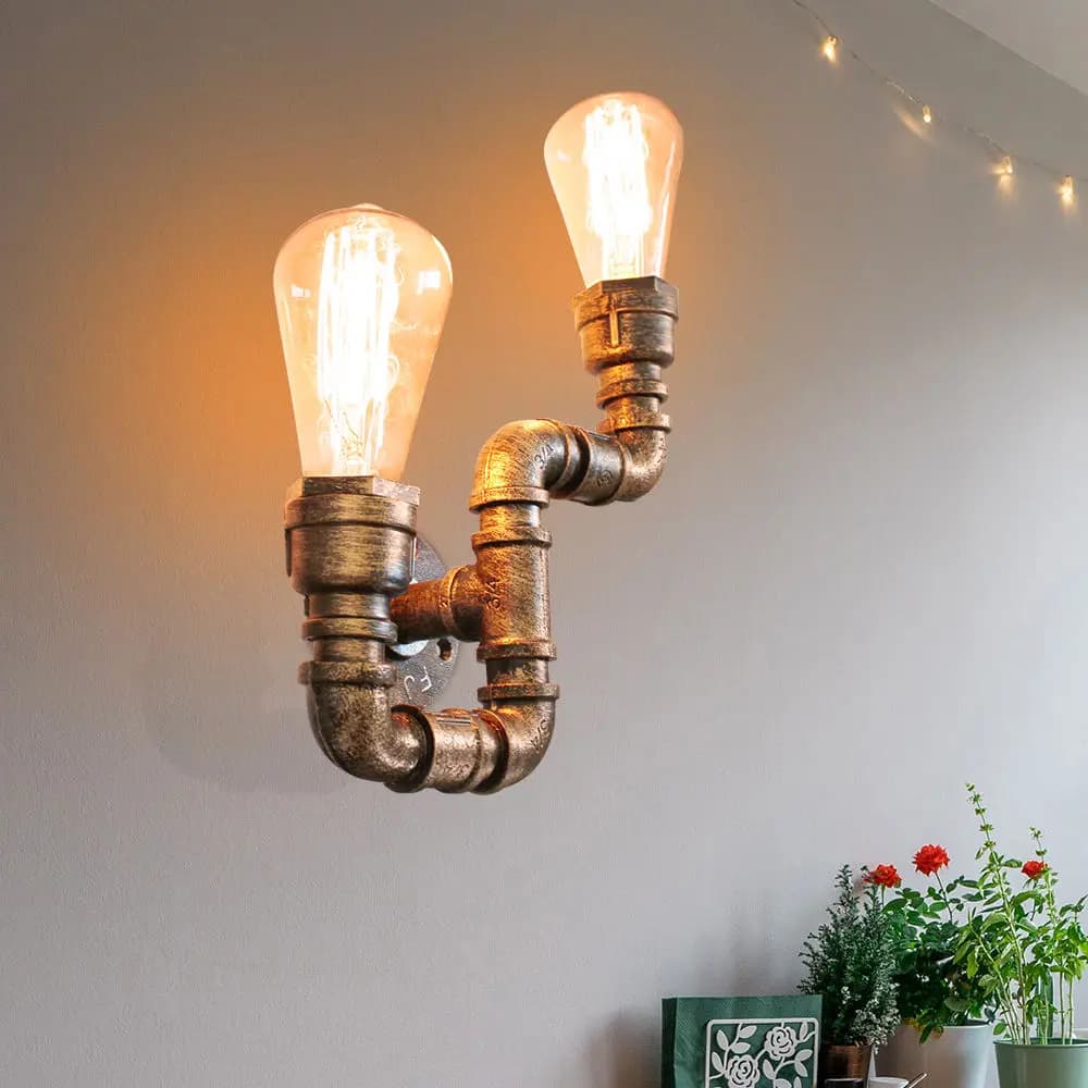Applique murale en fer au design industriel vintage