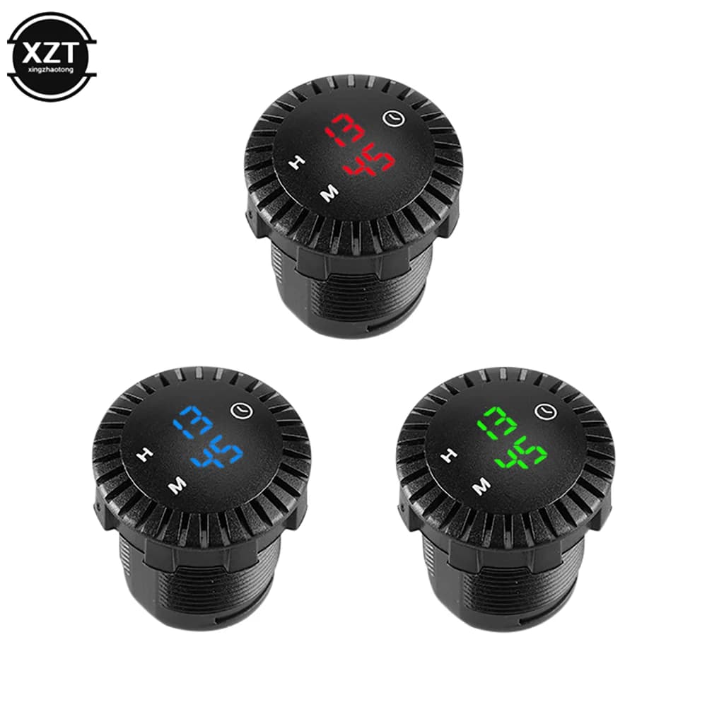 Horloge électronique de panneau de voiture, horloge numérique tactile, affichage LED, étanche, automobile, bateau, moto, 12V, 24V