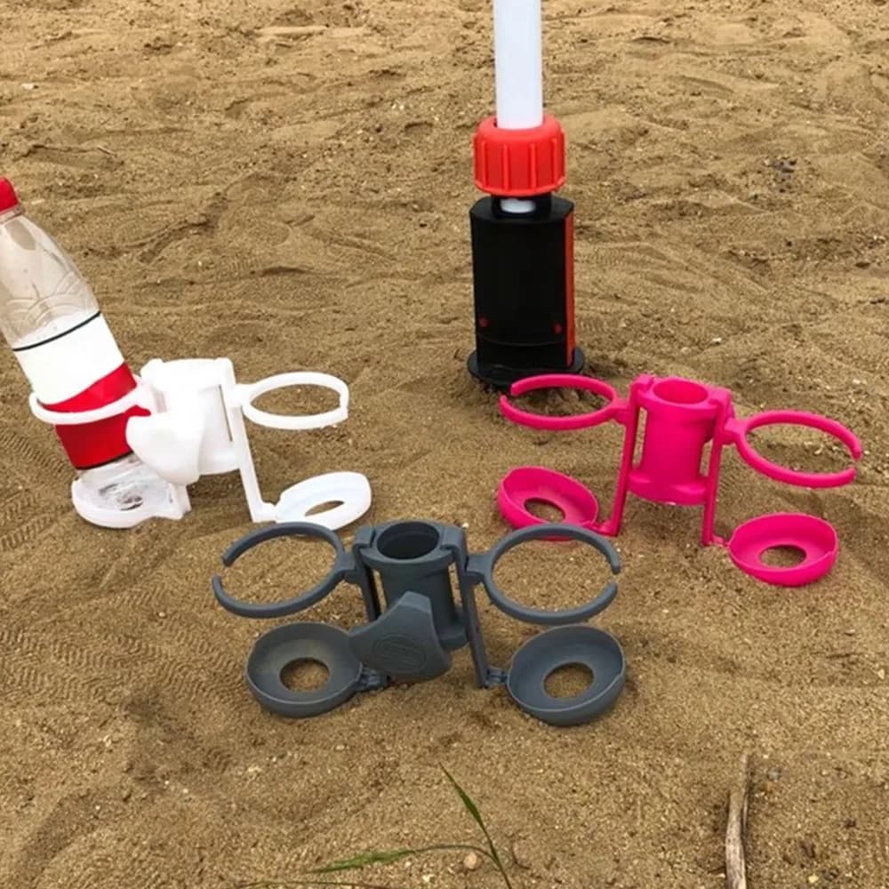 Porte-boissons pour parasol de plage, plateau à tasses Portable pour bord de piscine/bateau, accessoire de Patio en plastique avec pince réglable pour Parasols