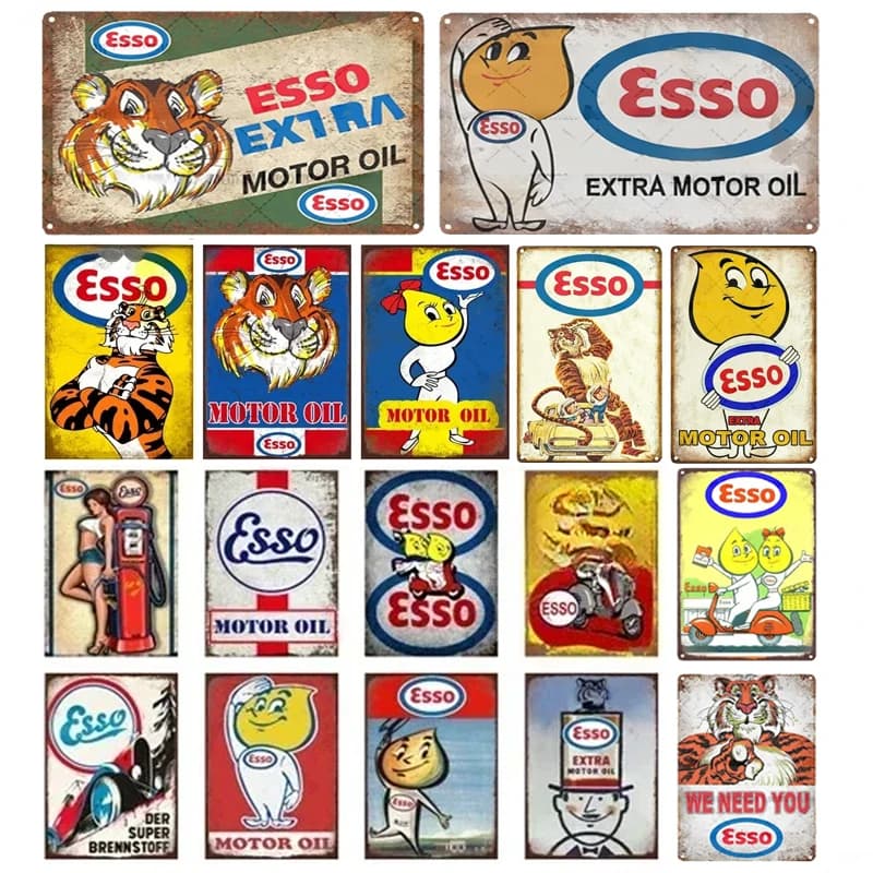 Gaso signes classique ESSO moteur huile étain signe Vintage plaque métallique signes décoration murale homme grotte Garage voiture boutique artisanat Plaques