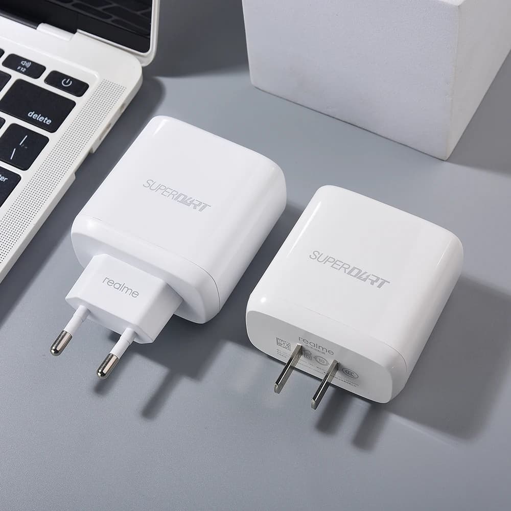 Chargeur Realme 65W USB SuperDart, adaptateur de charge rapide Super Dart pour Realme 12 Neo7X Narzo 90 80 70 60 Pro X50 V60 V50S
