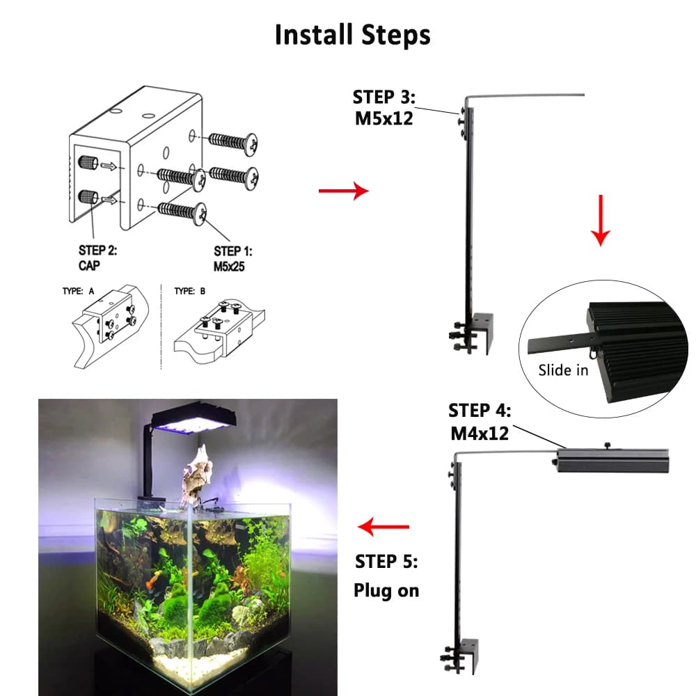 PopBloom-Éclairage LED pour aquarium, lampe LED d'eau douce pour aquarium avec minuterie, lumière précieuse pour poissons plantés, 30W, lever du soleil, ów