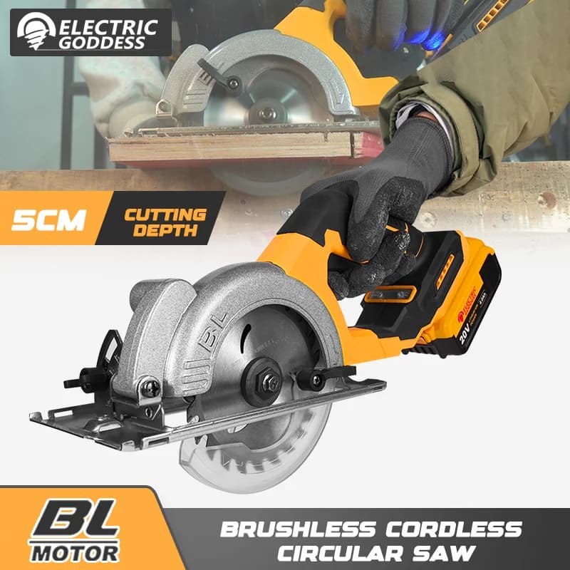 Scie circulaire électrique sans fil de 5 pouces, outil de coupe de bois portatif, compatible avec la batterie Dewalt 20v (batterie non incluse)