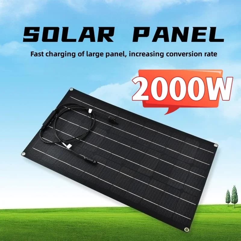 Kit de panneaux solaires entièrement flexibles (500W-2000W personnalisable) |   Compatible avec les systèmes 12V à 48V |   Parfait pour les toits de camping-cars, les bateaux