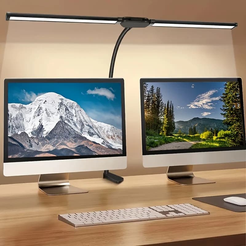 Lampe de bureau à Clip LED à Double tête, lampe de Table d'architecte pour éclairage de bureau à domicile, 3 modes de couleur et 10 lampes de bureau à intensité variable pour protéger les yeux
