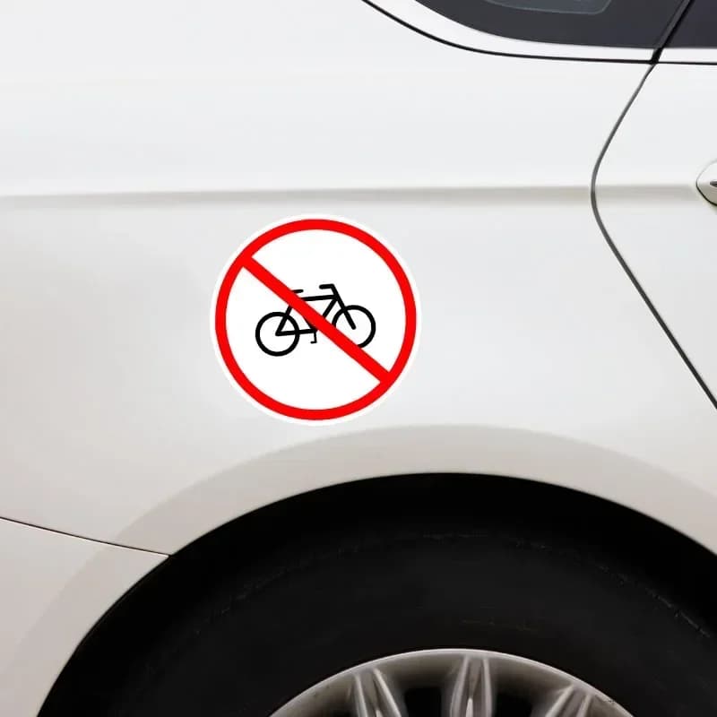 Autocollant de panneau d'avertissement en PVC pour stationnement de vélo, accessoire décoratif automobile classique, décalcomanies de qualité étanches pour véhicule