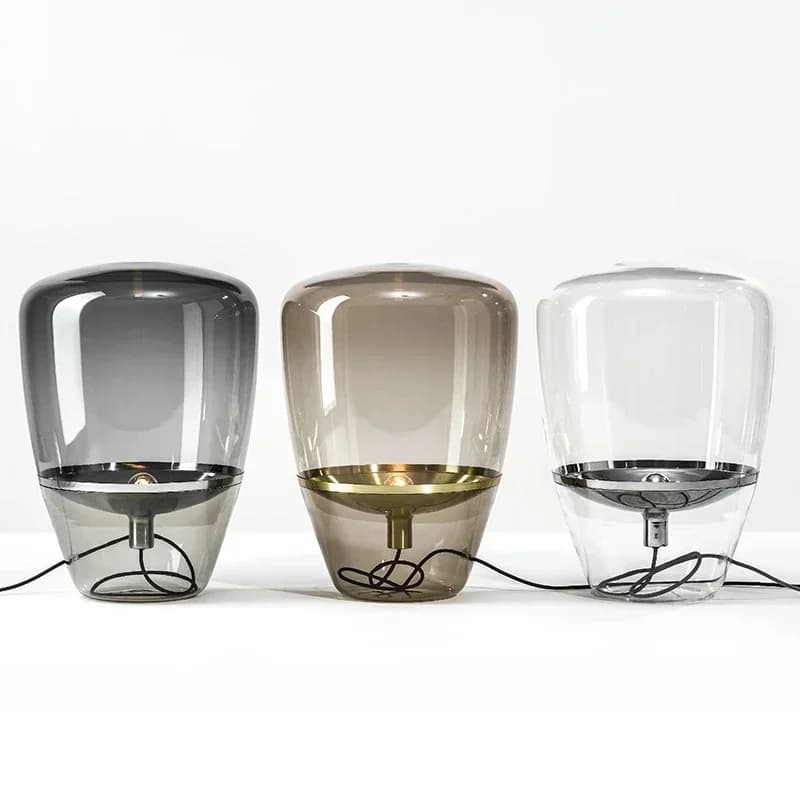 Lampe de table en verre de designer tchèque, lampe créative unique de style moderne du milieu du siècle, décoration de salon, lampe de chevet pour chambre à coucher