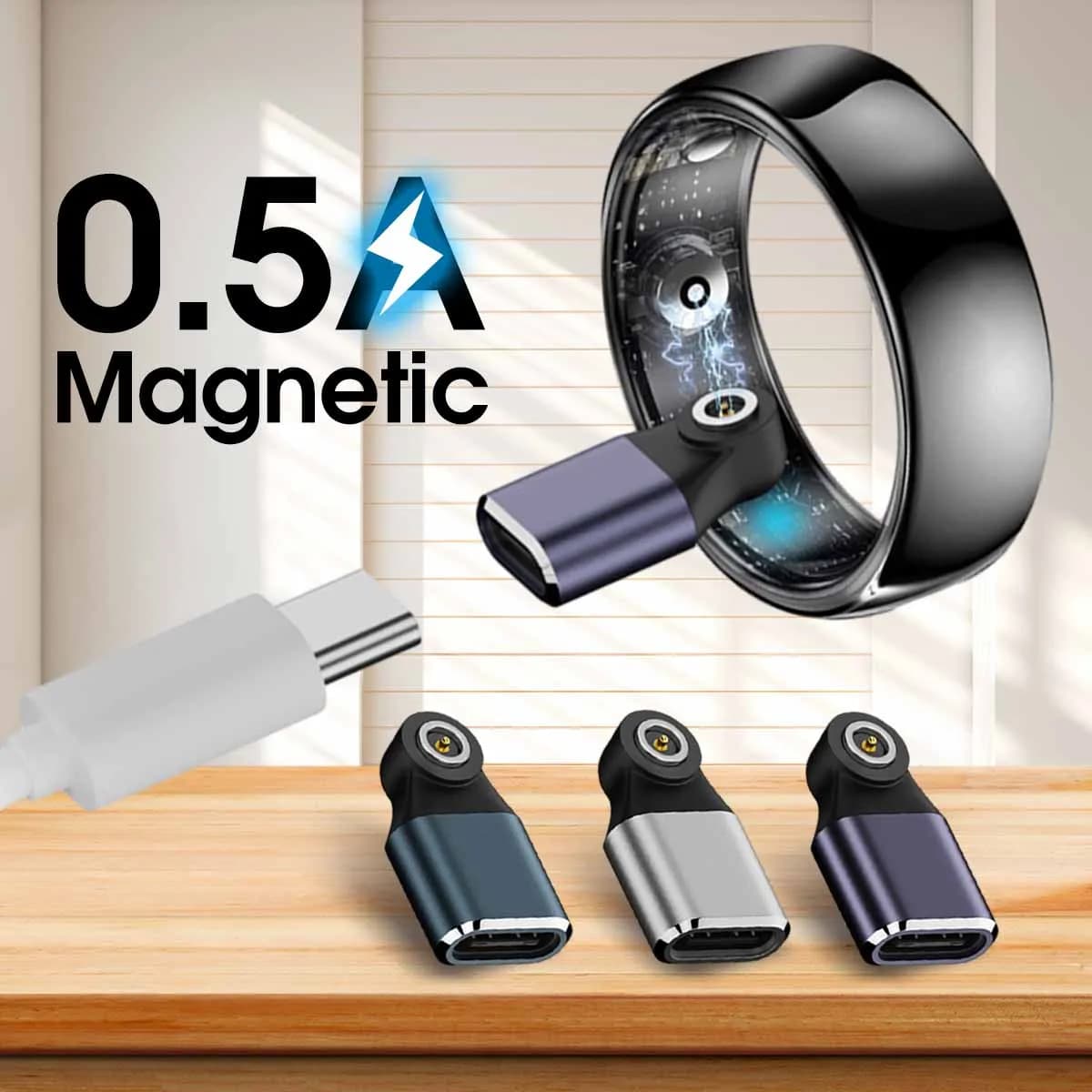 Adaptateur de charge universel pour bague connectée, Type C femelle vers magnétique, convertisseur de charge pour bague Bluetooth, Plug and Play, station d'accueil USB C