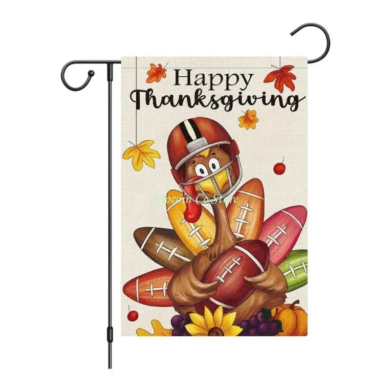 X90F – drapeau jardin Double face, boule Thanksgiving, Design turc, 45x30cm/18x12 pouces, affichage cour saisonnière