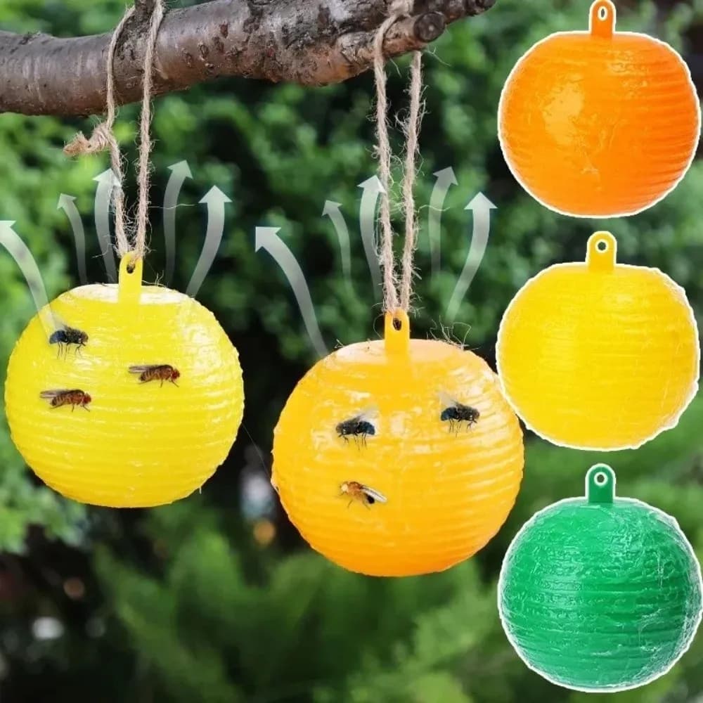 Nouvelle boule anti-mouches réutilisable à suspendre, piège à insectes à colle longue durée, boule collante de 8 cm pour attraper les mouches, jardin, verger