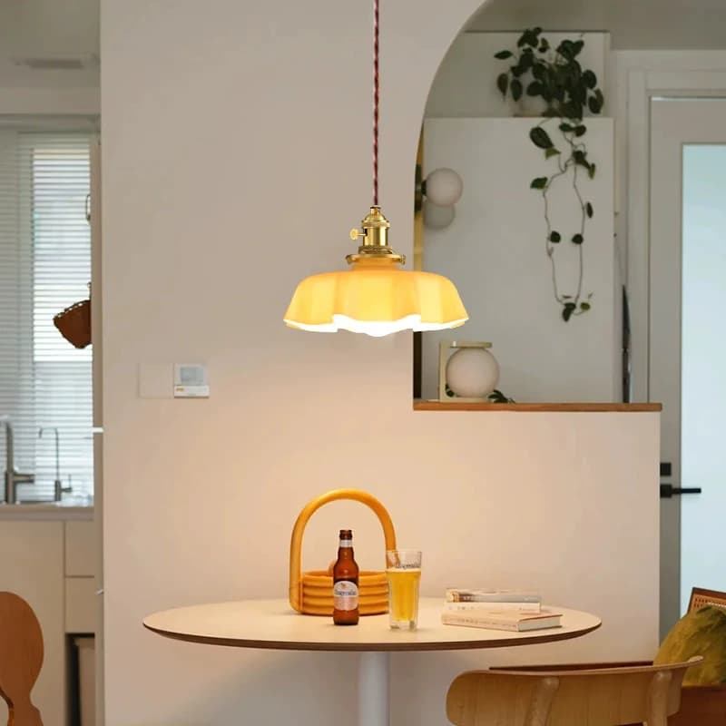 Lampe à suspension longue ligne en verre moderne avec interrupteur, en aluminium, tout en cuivre, éclairage de chevet de chambre à coucher et de salle à manger