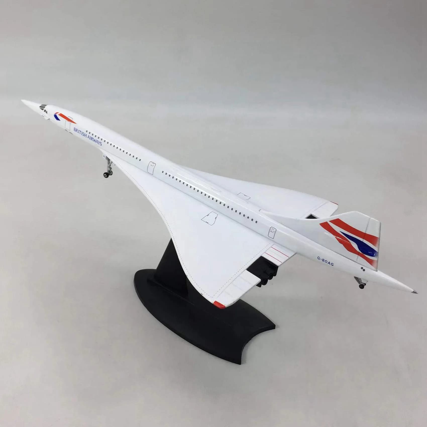 Modèle d'avion de ligne supersonique Concorde A36T-2X 1/200 British Airways pour collection et exposition statique