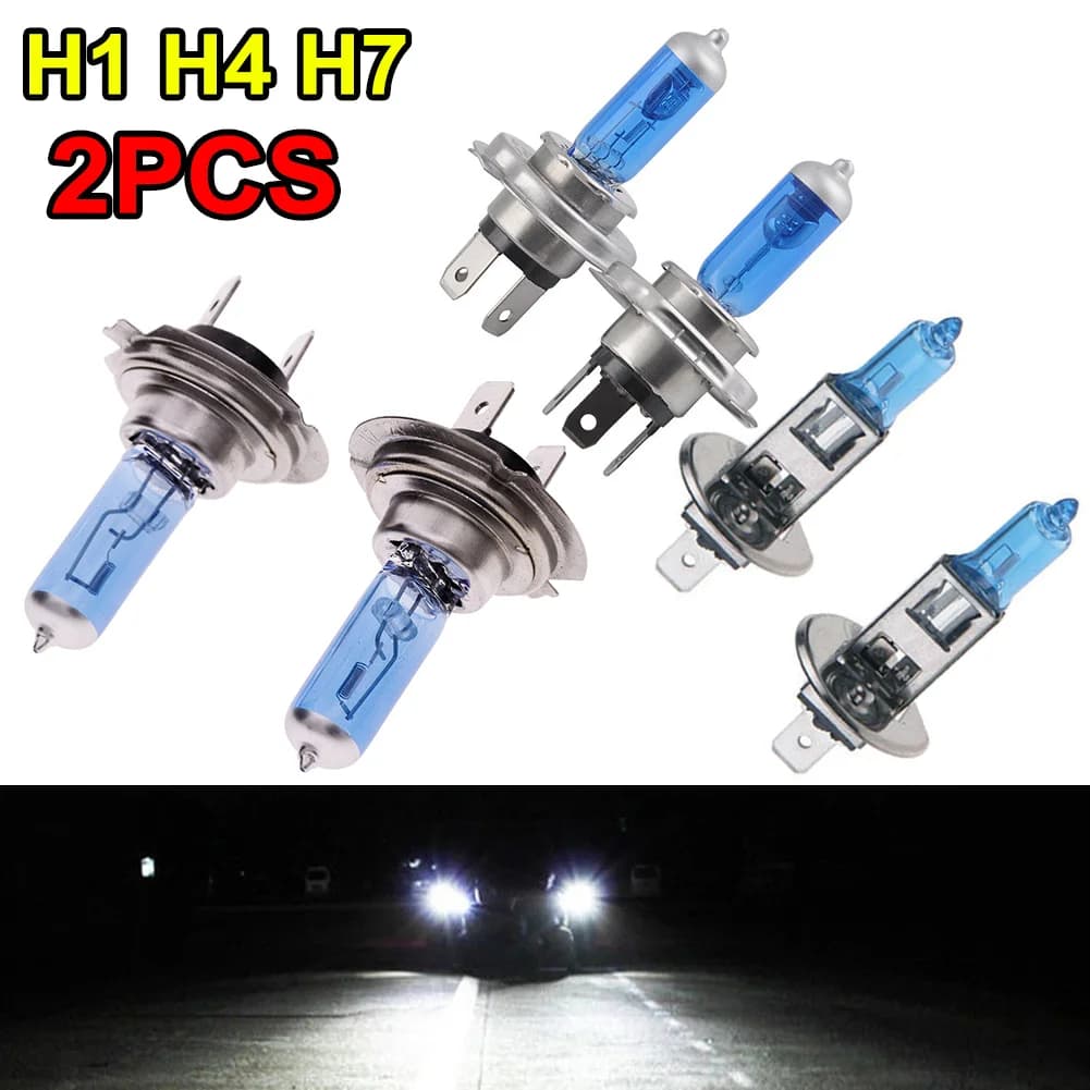 2 pièces voiture Auto lampes xénon lampe Super lumineux halogène voiture phare Super LED ampoules blanc 12V H1 H4 H7 phares Kit 100W 6000K
