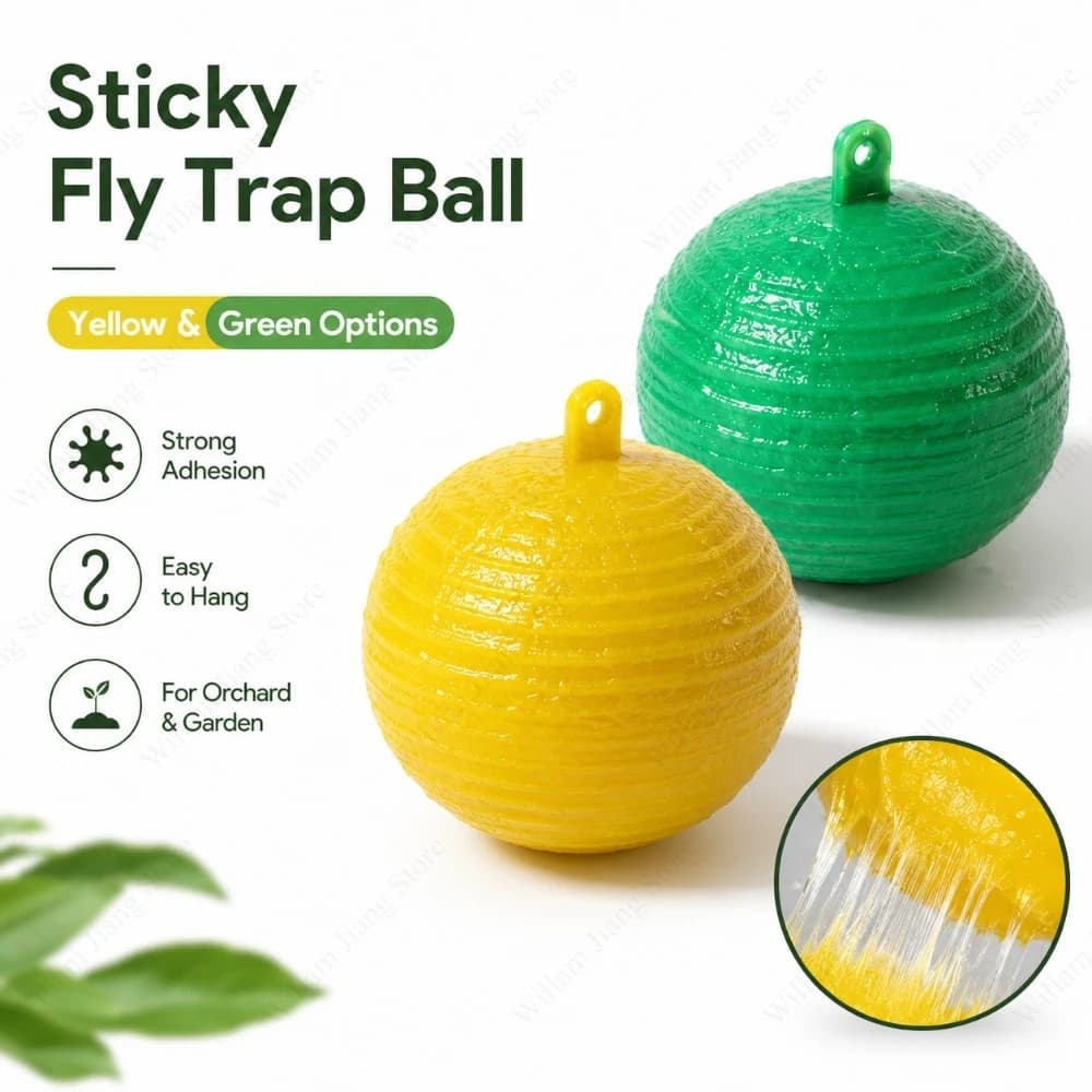 Balles attrape-insectes avec piège à couche collante pour mouches à fruits, guêpes et abeilles – Accessoire de lutte physique contre les parasites pour la protection des plantes