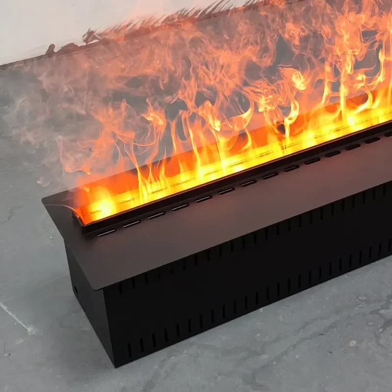 Cheminée électrique à vapeur intégrée avec effet de flamme réaliste, télécommande et application, pour décoration intérieure