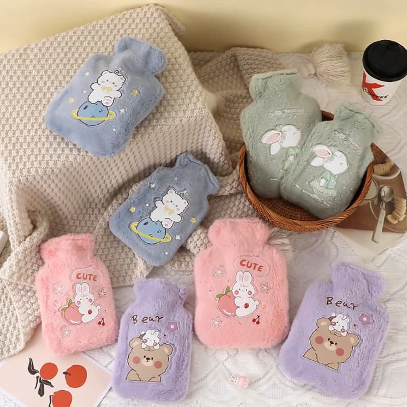 500ML bouteille d'eau chaude douce hiver chauffe-mains mignon Kawaii bouteille d'eau pour les filles Portable taille main lit bouteilles chaudes
