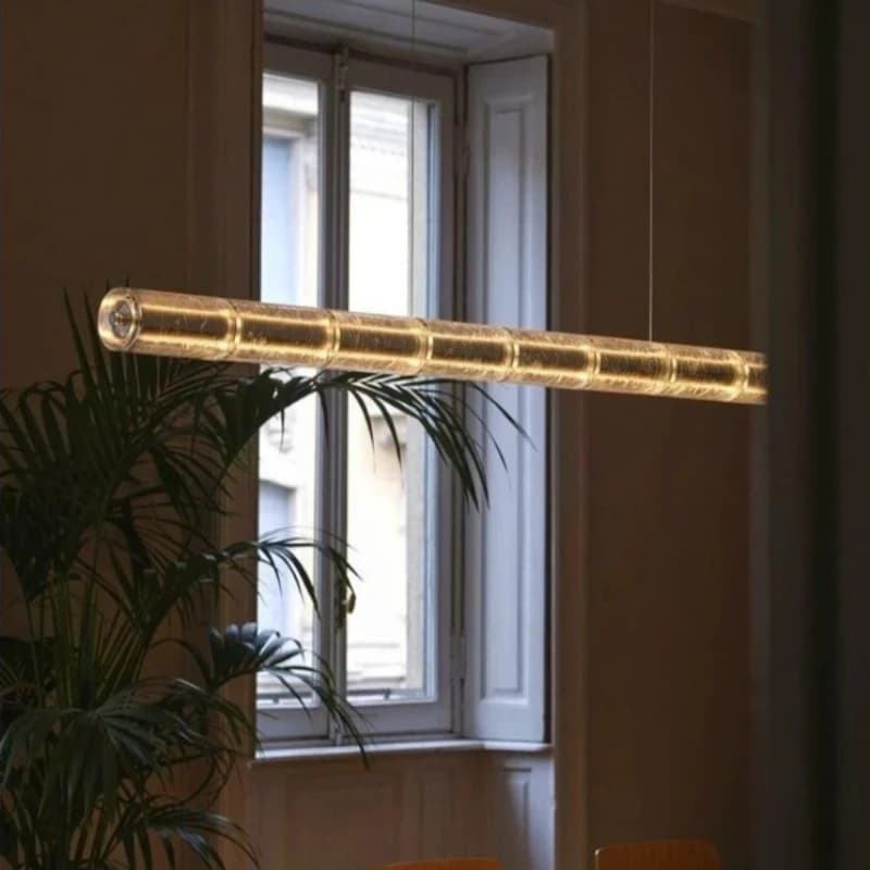 Lampes suspendues longues en verre modernes pour cuisine île Bar Table à manger Design italien minimaliste salon Led Haning luminaire