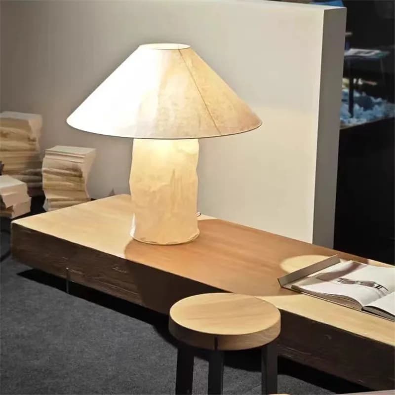 Lampampe lampe de Table en papier wabi sabi champignon blanc lumière hôtel chambre à côté de bureau lampe créative ambiante Art lampe sur pied