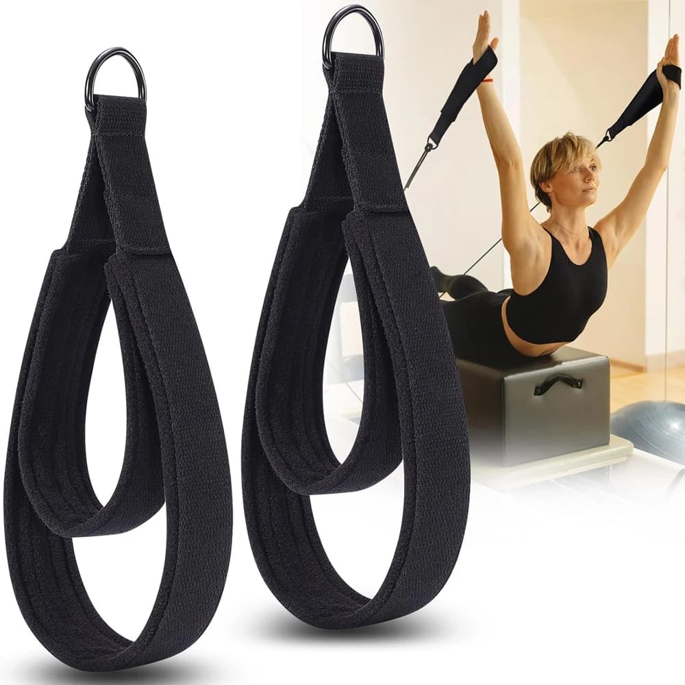 Sangles de Pilates à Double boucle avec anneaux en D, équipement de Yoga et de Fitness, équipement pour les mains et les pieds rembourrés, 1 pièce