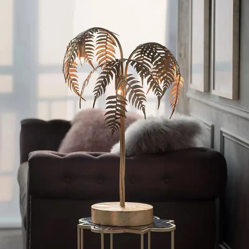 Mode américaine salon lampadaires rétro en fer forgé palmier décor lumière Villa hôtel canapé debout lumière Lustre luminaire