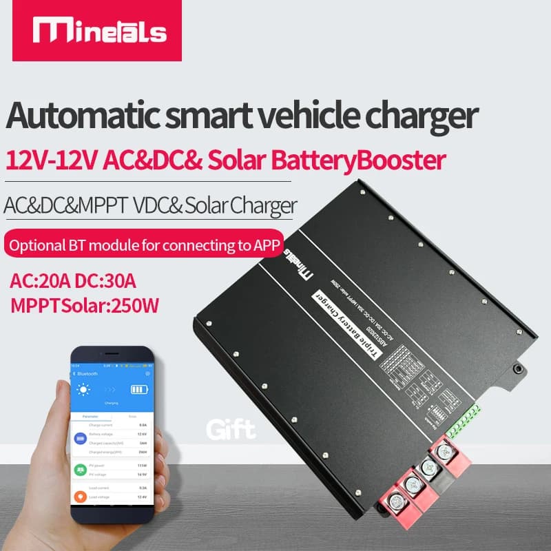 Chargeur intelligent 3 en 1 pour montres, 12V AC & DC & MPPT, DC 30a AC 20A, chargeur de batterie