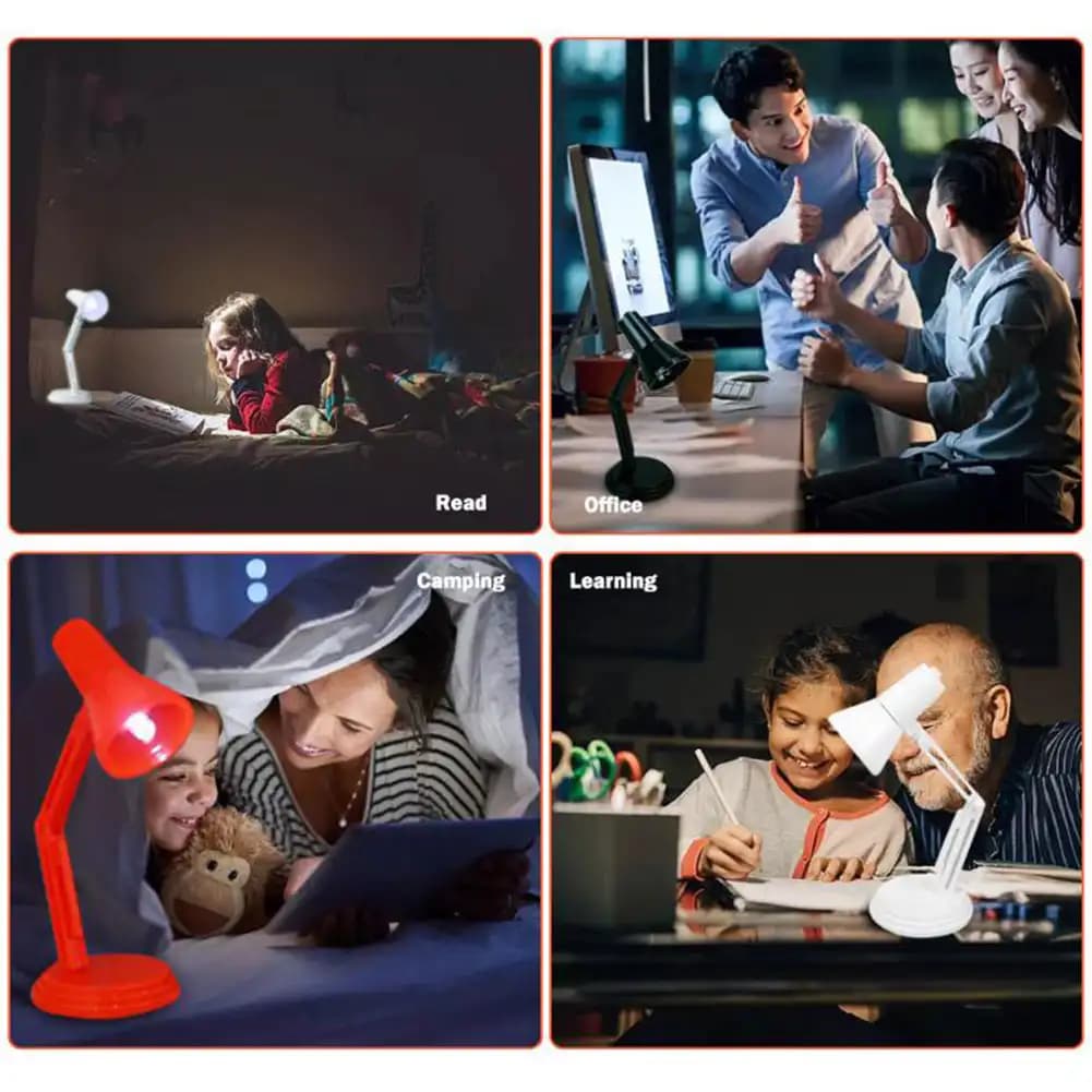 Petite lampe de nuit créative pour chambre à coucher, mini lampe à clip pour livre, lumière chaude, protection des yeux, lampe de table, lampe de couette non enfichable