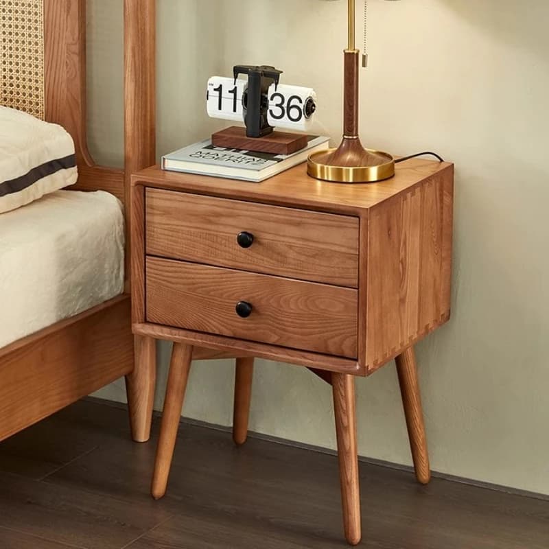Tables de nuit en bois avec tiroirs, meuble de chevet nordique de luxe avec pieds, accessoire de meuble confortable pour chambre à coucher