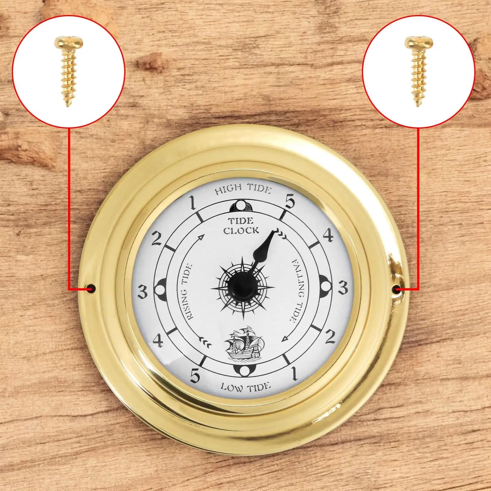 Horloge murale nautique Portable haute et basse, diamètre 98mm, pour intérieur et extérieur, Yacht marin