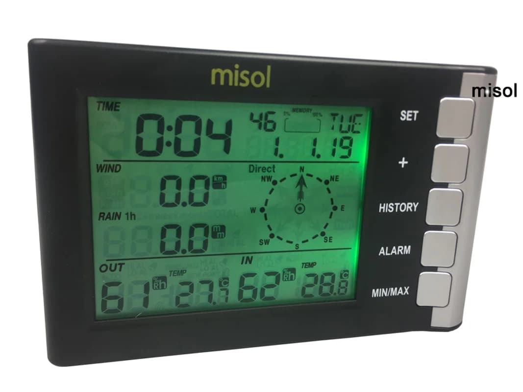 Misol/ Station météo professionnelle, vitesse du vent, direction du vent, température, humidité, pluie, 433Mhz, MS-WH-5300