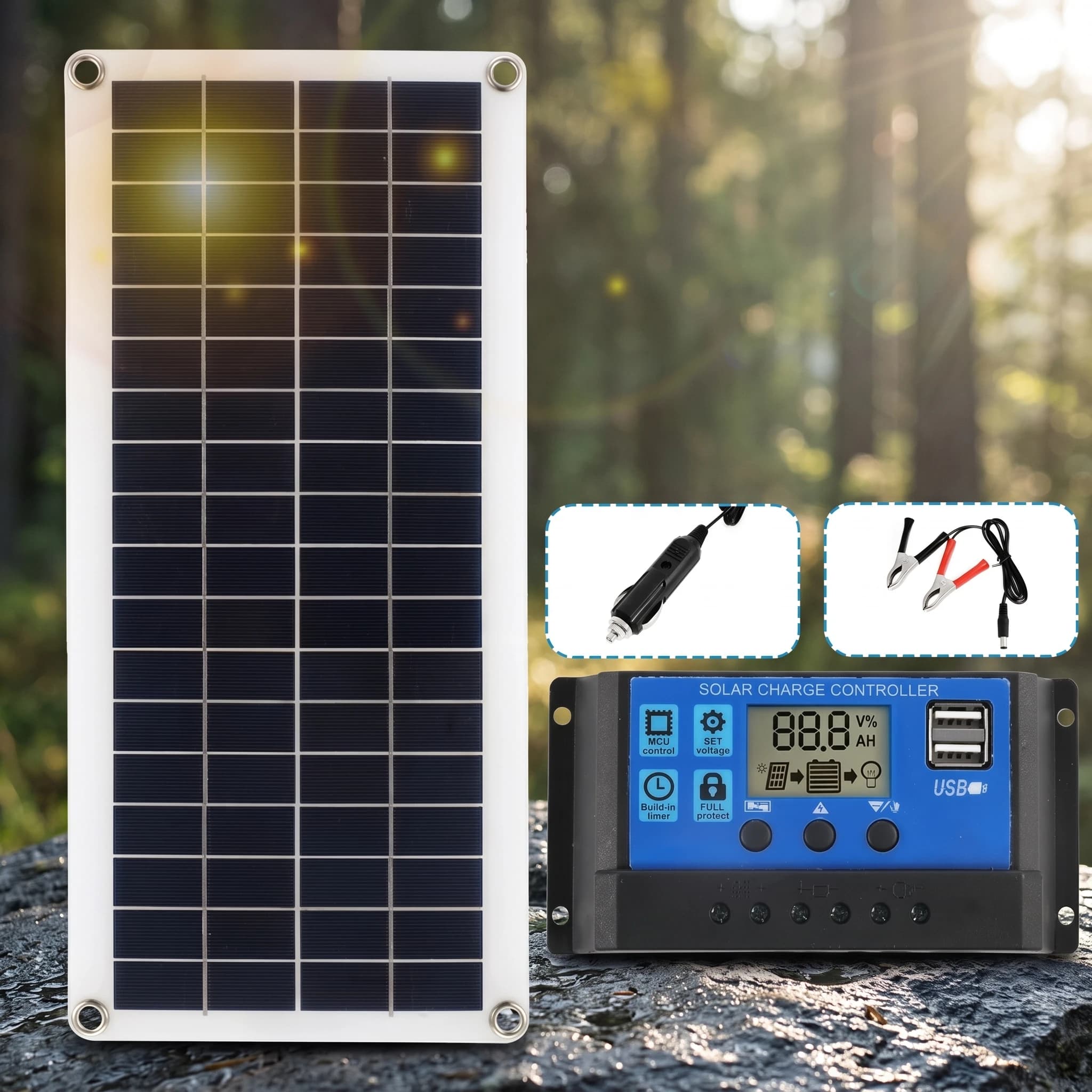 Panneau solaire 1000W 12V avec contrôleur 60A 100A Charge solaire pour téléphone RV Voiture MP3 PAD Chargeur Alimentation de batterie extérieure
