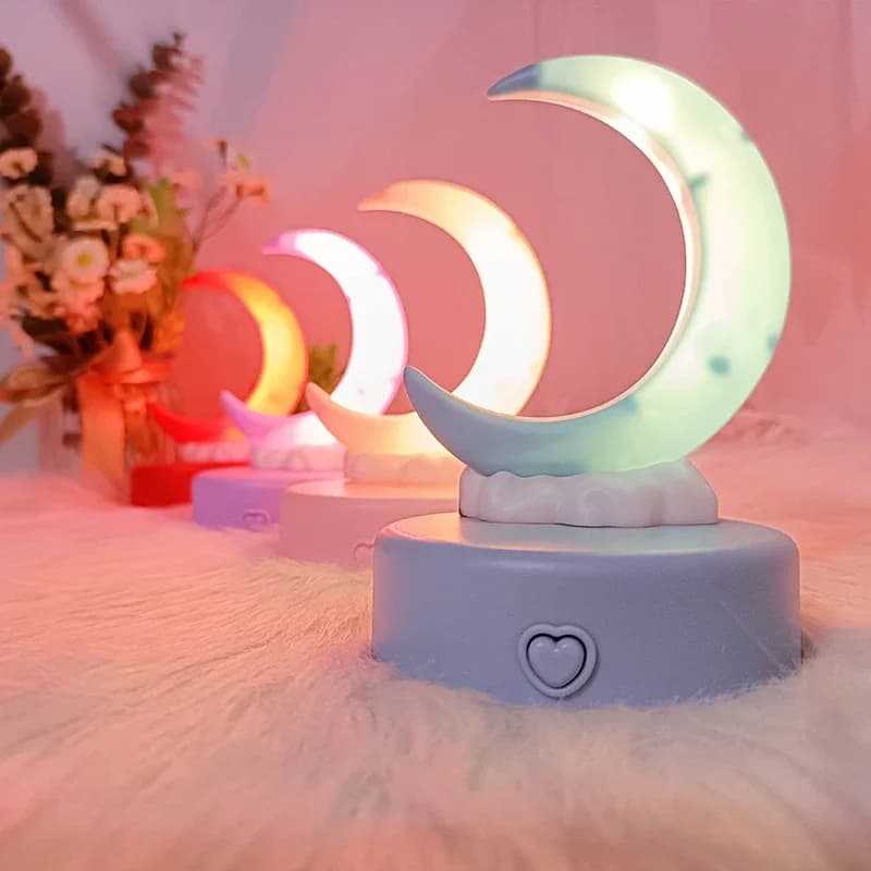 Lampe LED en forme de lune, luminaire décoratif d'intérieur, idéal pour une chambre à coucher ou un bureau, DIY