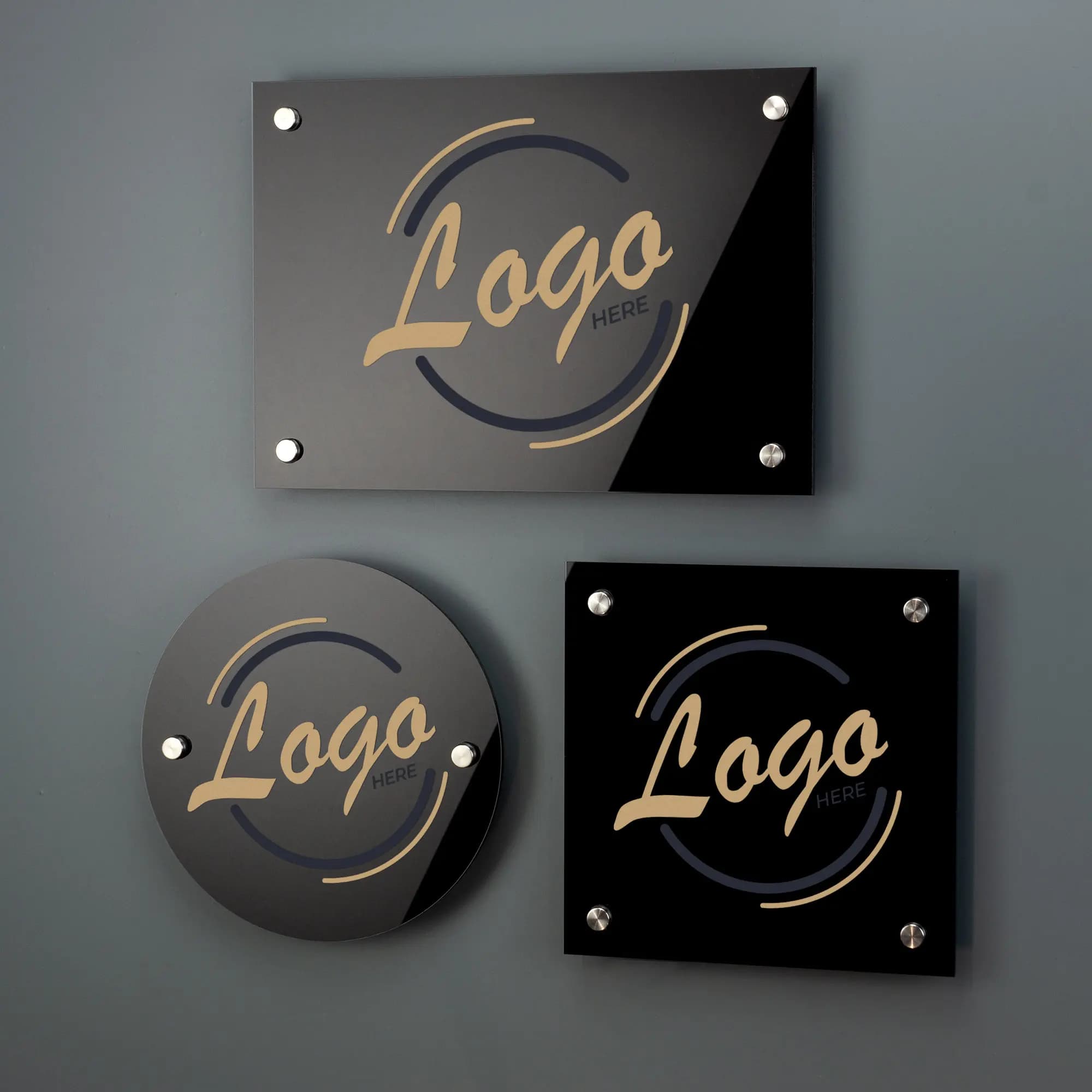 Plaque en acrylique personnalisable DIY, style moderne, pour logo d'entreprise, logo résidentiel, enseigne de maison, publicité commerciale, cadeau d'ouverture