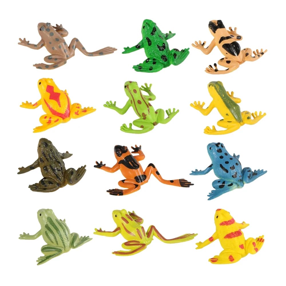Collection de grenouilles Rana Bullfrog Treefrog Hornedfrog crapaud Squishy grenouille forêt tropicale Figurines d'animaux figurine jouet cadeaux pour enfants