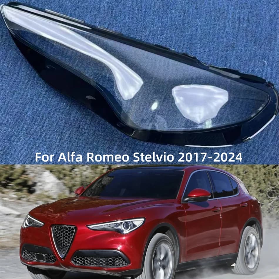 Pour Alfa Romeo Stelvio 2017 2018 2019 2020 2021 2022 2023 2024, accessoires de voiture, produits, phares, coque transparente en verre
