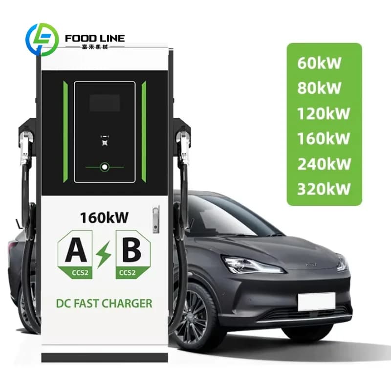 Chargeur DC pour véhicules électriques de 120 kW intégré avec stockage de batterie personnalisé